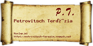 Petrovitsch Terézia névjegykártya